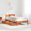 vidaXL Ágykeret fejtámlával Faggyú barna 70 x 190 cm Tömör fenyőfa
