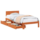 vidaXL Ágykeret fejtámlával Faggyú barna 70 x 190 cm Tömör fenyőfa