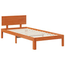 vidaXL Ágykeret fejtámlával Faggyú barna 70 x 190 cm Tömör fenyőfa