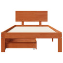 vidaXL Ágykeret fejtámlával Faggyú barna 70 x 190 cm Tömör fenyőfa