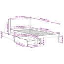 vidaXL Ágykeret fejtámlával Faggyú barna 70 x 190 cm Tömör fenyőfa