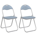 vidaXL Összecsukható szék 2 pcs Szürke 48 x 43,5 x 81 cm Műbőr