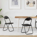 vidaXL Összecsukható szék 2 pcs Fekete 48 x 43,5 x 81 cm Műbőr