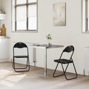 vidaXL Összecsukható szék 2 pcs Fekete 48 x 43,5 x 81 cm Műbőr