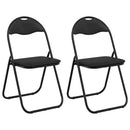 vidaXL Összecsukható szék 2 pcs Fekete 48 x 43,5 x 81 cm Műbőr