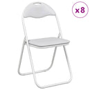 vidaXL Összecsukható szék 8 pcs Fehér 48 x 43,5 x 81 cm Műbőr