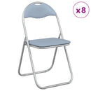 vidaXL Összecsukható szék 8 pcs Szürke 48 x 43,5 x 81 cm Műbőr