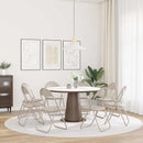 vidaXL Összecsukható szék 8 pcs Homokszín 48 x 43,5 x 81 cm Műbőr