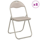 vidaXL Összecsukható szék 8 pcs Homokszín 48 x 43,5 x 81 cm Műbőr