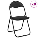 vidaXL Összecsukható szék 8 pcs Fekete 48 x 43,5 x 81 cm Műbőr