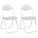 vidaXL Összecsukható szék 2 pcs Fehér 48 x 43,5 x 81 cm Műbőr