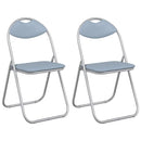 vidaXL Összecsukható szék 2 pcs Szürke 48 x 43,5 x 81 cm Műbőr