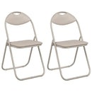 vidaXL Összecsukható szék 2 pcs Homokszín 48 x 43,5 x 81 cm Műbőr