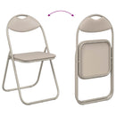 vidaXL Összecsukható szék 2 pcs Homokszín 48 x 43,5 x 81 cm Műbőr