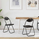 vidaXL Összecsukható szék 2 pcs Fekete 48 x 43,5 x 81 cm Műbőr