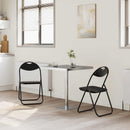 vidaXL Összecsukható szék 2 pcs Fekete 48 x 43,5 x 81 cm Műbőr
