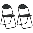 vidaXL Összecsukható szék 2 pcs Fekete 48 x 43,5 x 81 cm Műbőr