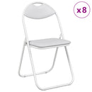 vidaXL Összecsukható szék 8 pcs Fehér 48 x 43,5 x 81 cm Műbőr