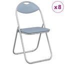 vidaXL Összecsukható szék 8 pcs Szürke 48 x 43,5 x 81 cm Műbőr
