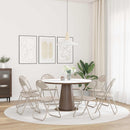 vidaXL Összecsukható szék 8 pcs Homokszín 48 x 43,5 x 81 cm Műbőr