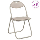 vidaXL Összecsukható szék 8 pcs Homokszín 48 x 43,5 x 81 cm Műbőr