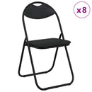 vidaXL Összecsukható szék 8 pcs Fekete 48 x 43,5 x 81 cm Műbőr
