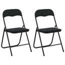 vidaXL Összecsukható szék 2 pcs Fekete 48 x 44 x 78 cm Bársony