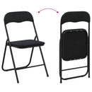 vidaXL Összecsukható szék 2 pcs Fekete 48 x 44 x 78 cm Bársony