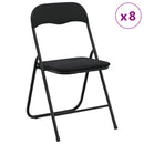 vidaXL Összecsukható szék 8 pcs Fekete 48 x 44 x 78 cm Bársony