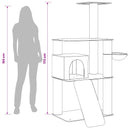 vidaXL Macskafa kapálózó rudakkal Krémszínű 173 cm Mérnöki fa és plüss