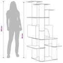 vidaXL Macskafa kapálózó rudakkal Krémszínű 161 cm Mérnöki fa és plüss