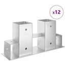 vidaXL Tűzifa Halmozó Segéd 12 db Ezüst 34 x 10 x 15 cm Acél