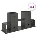 vidaXL Tűzifa Halmozó Segéd 12 db Antracitszürke 34 x 10 x 15 cm Acél