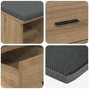 vidaXL Cipőpad Párnával Kézműves Tölgy 60 x 38 x 46 cm Szerelt Fa