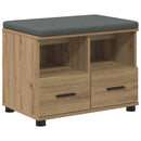 vidaXL Cipőpad Párnával Kézműves Tölgy 60 x 38 x 46 cm Szerelt Fa