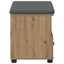 vidaXL Cipőpad Párnával Kézműves Tölgy 60 x 38 x 46 cm Szerelt Fa