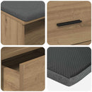 vidaXL Cipőpad Párnával Kézműves Tölgy 100 x 38 x 46 cm Szerelt Fa