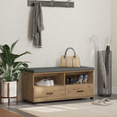 vidaXL Cipőpad Párnával Kézműves Tölgy 100 x 38 x 46 cm Szerelt Fa