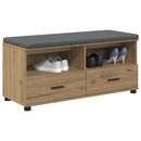 vidaXL Cipőpad Párnával Kézműves Tölgy 100 x 38 x 46 cm Szerelt Fa