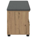 vidaXL Cipőpad Párnával Kézműves Tölgy 100 x 38 x 46 cm Szerelt Fa
