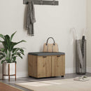 vidaXL Cipőpad Párnával Kézműves Tölgy 60 x 38 x 46 cm Szerelt Fa