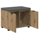 vidaXL Cipőpad Párnával Kézműves Tölgy 60 x 38 x 46 cm Szerelt Fa
