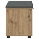 vidaXL Cipőpad Párnával Kézműves Tölgy 60 x 38 x 46 cm Szerelt Fa