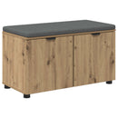 vidaXL Cipőpad Párnával Kézműves Tölgy 80 x 38 x 46 cm Szerelt Fa