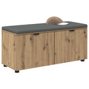 vidaXL Cipőpad Párnával Kézműves Tölgy 100 x 38 x 46 cm Szerelt Fa