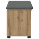 vidaXL Cipőpad Párnával Kézműves Tölgy 80 x 38 x 46 cm Szerelt Fa