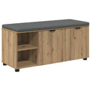 vidaXL Cipőpad Párnával Kézműves Tölgy 100 x 38 x 46 cm Szerelt Fa