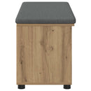 vidaXL Cipőpad Párnával Kézműves Tölgy 100 x 38 x 46 cm Szerelt Fa