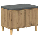 vidaXL Cipőpad Párnával Kézműves Tölgy 60 x 38 x 46 cm Szerelt Fa