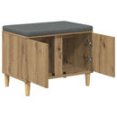 vidaXL Cipőpad Párnával Kézműves Tölgy 60 x 38 x 46 cm Szerelt Fa